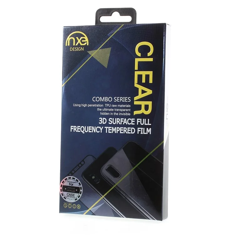 NXE Transparent TPU Mobile Cover + Black Tempered Glass Screen Film for iPhone 8 Plus / 7 Plus
