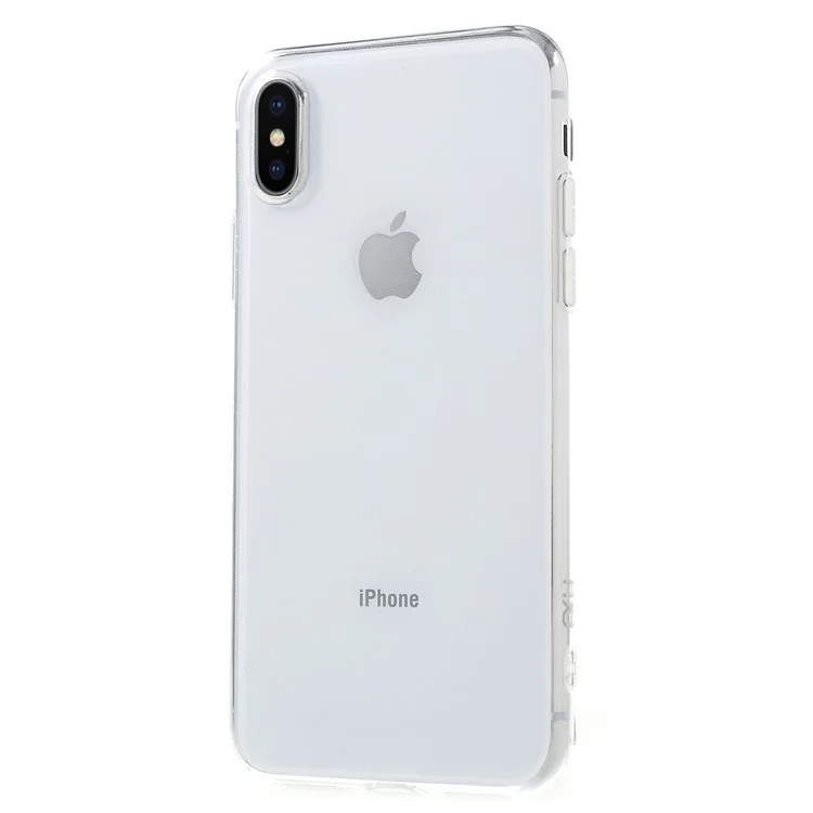 NXE Transparent TPU Mobile Case + Black Tempered Glass Screen Protector for iPhone X/10 - Black
