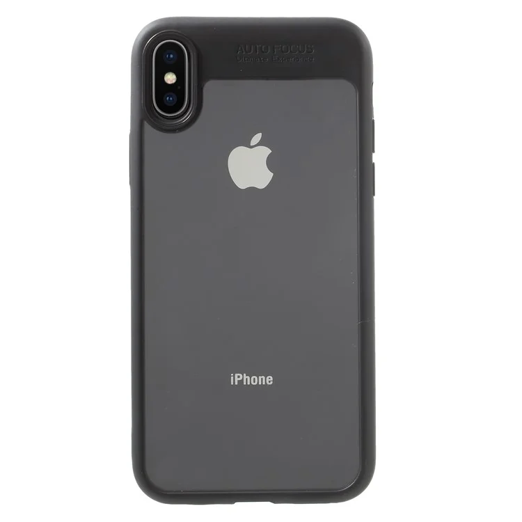 TPU Frame + Transparent Acrylic Back Hybrid Phone Case for iPhone X/10 5.8 inch - Black