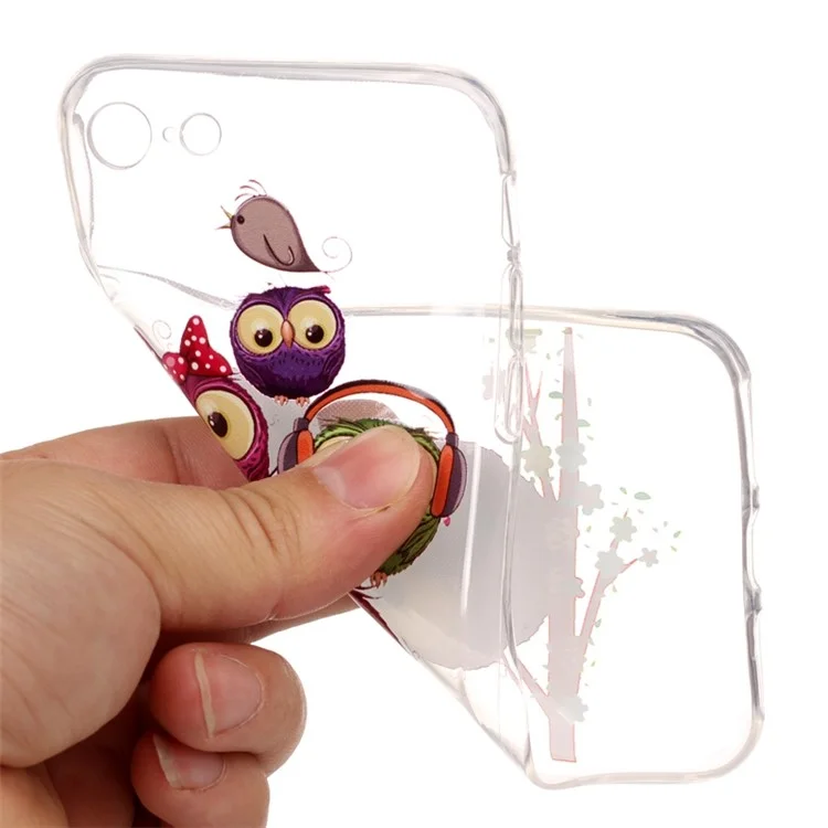 Printing Pattern Soft TPU Jelly Phone Accessory Case for iPhone 8 / 7 4.7 inch - Lovely Owls