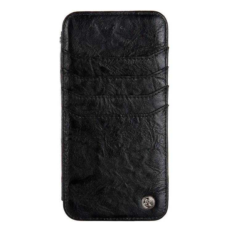 CMAI2 Retro Textured Leather Multiple Card Slots Flip Case for iPhone 8 Plus / 7 Plus - Black
