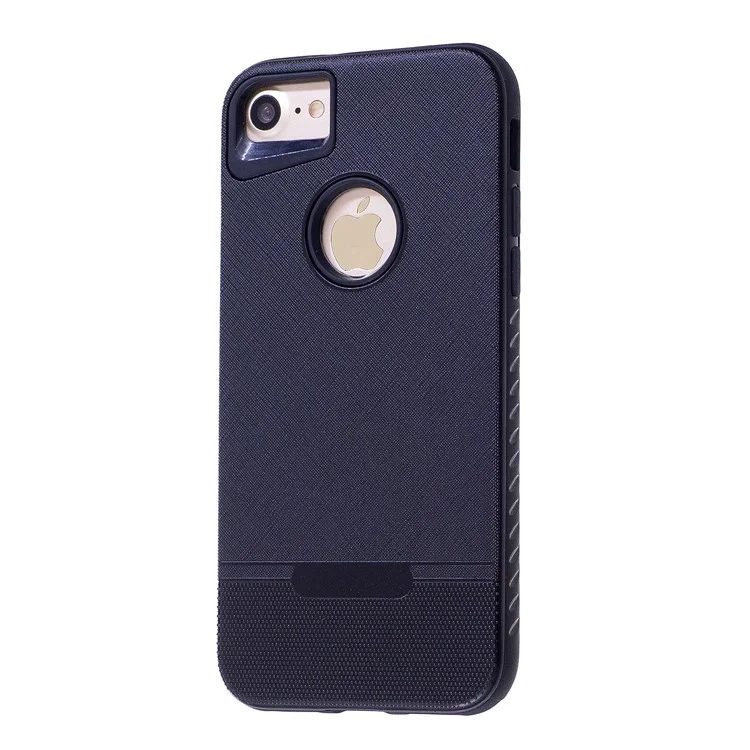 Cloth Texture Rubberized PC + TPU Hybrid Case for iPhone 8/7 4.7 inch - Black