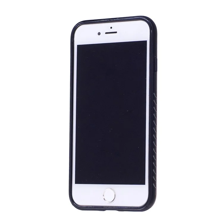 Cloth Texture Rubberized PC + TPU Hybrid Case for iPhone 8/7 4.7 inch - Black