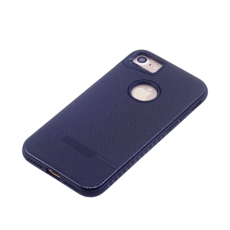 Cloth Texture Rubberized PC + TPU Hybrid Case for iPhone 8/7 4.7 inch - Black