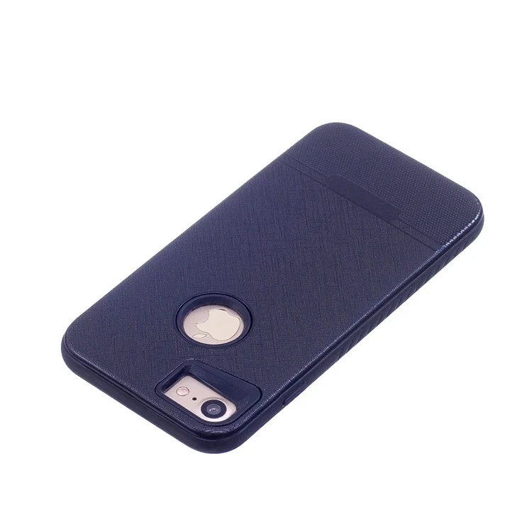 Cloth Texture Rubberized PC + TPU Hybrid Case for iPhone 8/7 4.7 inch - Black