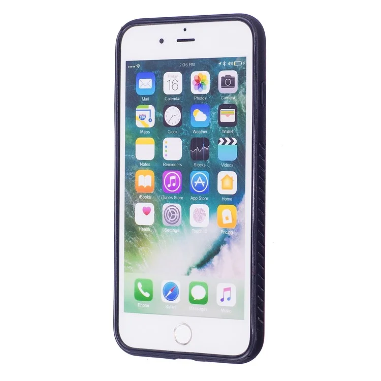 Cloth Texture Rubberized PC + TPU Hybrid Shell for iPhone 8 Plus/7 Plus 5.5 inch - Black