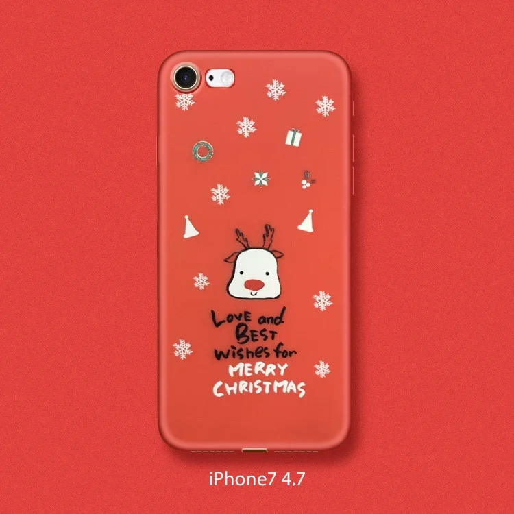 Embossed Christmas Series TPU Phone Casing for iPhone 8 / 7 4.7-inch - Love and Best Wishes for Merry Christmas 01