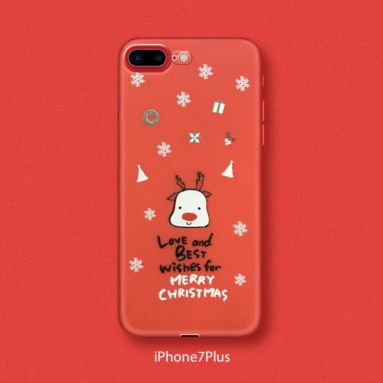 Embossment Christmas Series TPU Back Cover for iPhone 8 Plus / 7 Plus - Love and Best Wishes for Merry Christmas 01