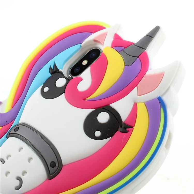 Cute 3D Unicorn Silicone Mobile Phone Case for iPhone X