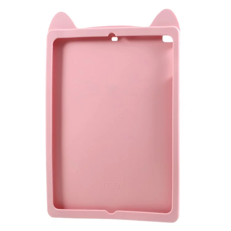 Cute 3D Mustache Cat Soft Silicone Mobile Casing for iPad 9.7-inch (2017) - Pink