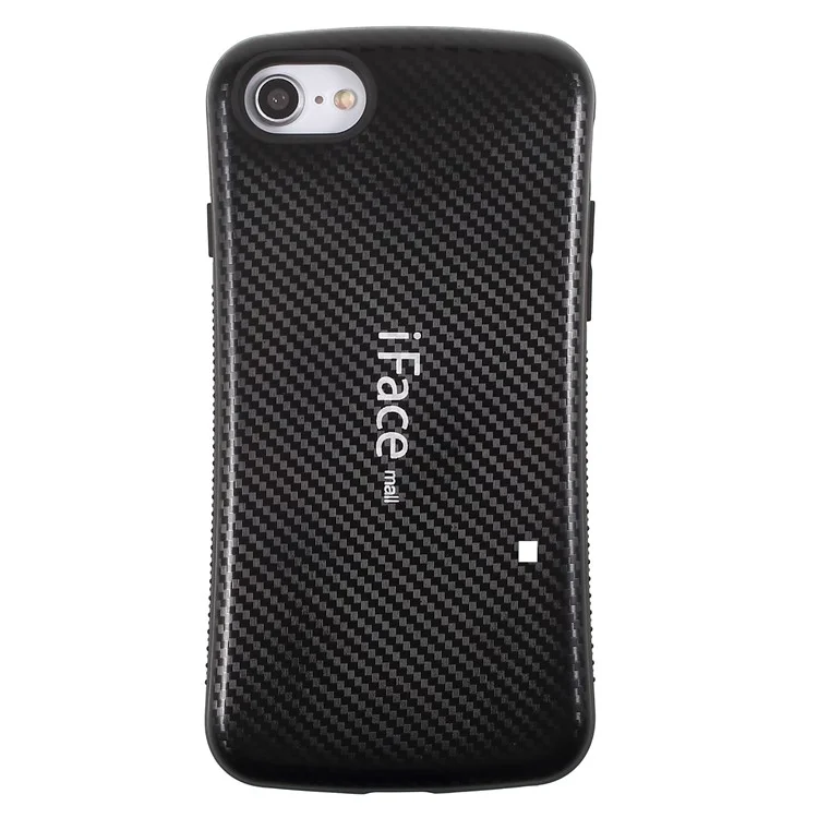 IFACE MALL Carbon Fiber Grain PC + TPU Hybrid Case for iPhone 8 / 7 4.7 inch - Black