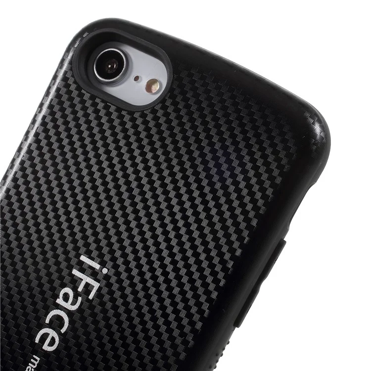 IFACE MALL Carbon Fiber Grain PC + TPU Hybrid Case for iPhone 8 / 7 4.7 inch - Black