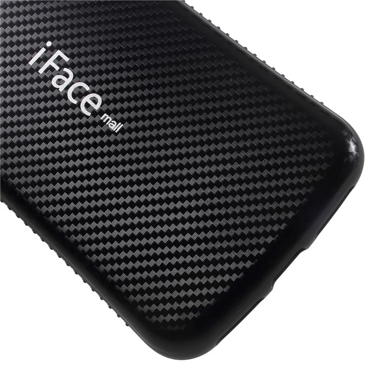 IFACE MALL Carbon Fiber Grain PC + TPU Hybrid Case for iPhone 8 / 7 4.7 inch - Black