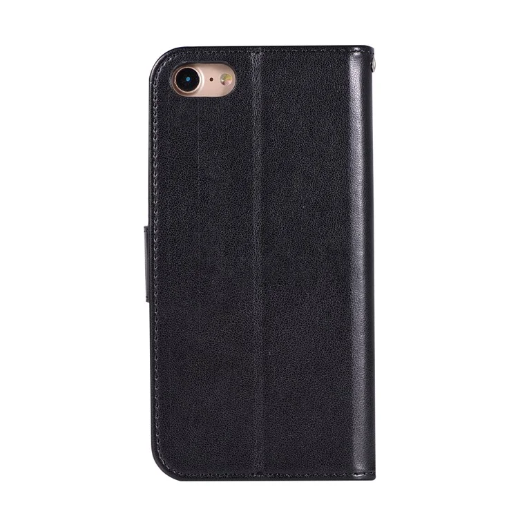 Imprinted Dream Catcher Owl Leather Wallet Case for iPhone 6s 6 - Black