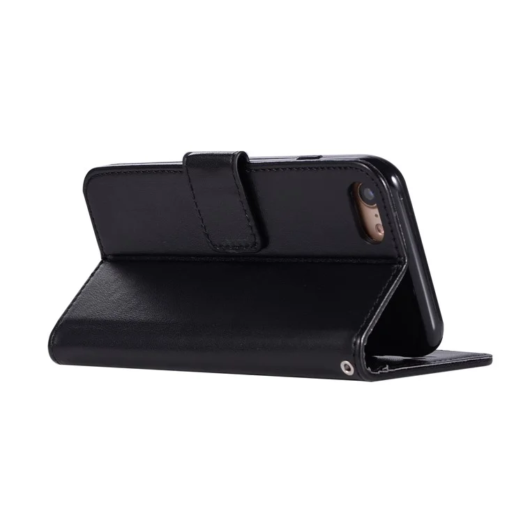 Imprint Owl Dream Catcher PU Leather Wallet Stand Shell for iPhone 8 / 7 4.7 inch - Black