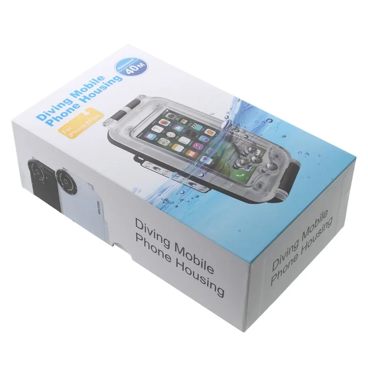 MEIKON 40m/130ft IPX8 Waterproof Underwater Diving Case for iPhone 8 Plus 5.5 inch - Black