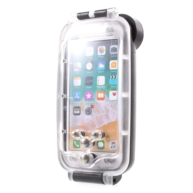 MEIKON 40m/130ft IPX8 Waterproof Underwater Diving Case for iPhone 8 Plus 5.5 inch - Black