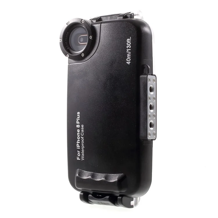 MEIKON 40m/130ft IPX8 Waterproof Underwater Diving Case for iPhone 8 Plus 5.5 inch - Black