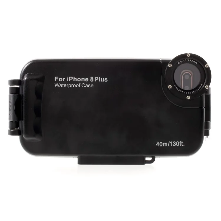 MEIKON 40m/130ft IPX8 Waterproof Underwater Diving Case for iPhone 8 Plus 5.5 inch - Black