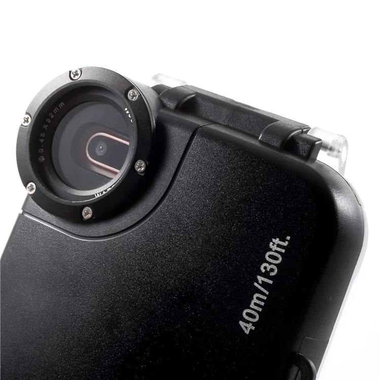 MEIKON 40m/130ft IPX8 Waterproof Underwater Diving Case for iPhone 8 Plus 5.5 inch - Black
