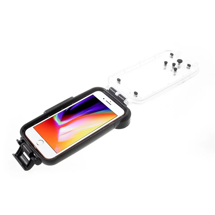 MEIKON 40m/130ft IPX8 Waterproof Underwater Diving Case for iPhone 8 Plus 5.5 inch - Black