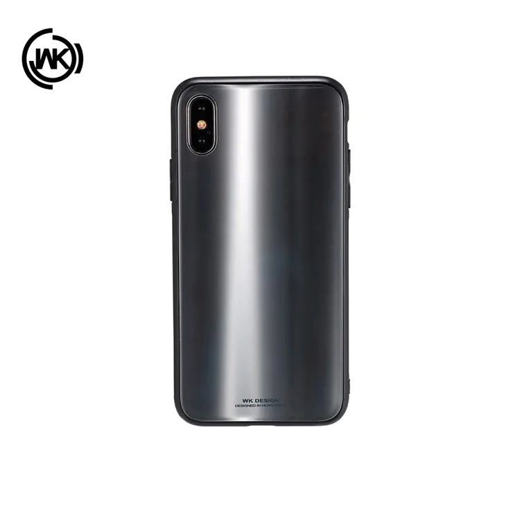 WK Polaris Series Glass + TPU Hybrid Slim Cover for iPhone X/10 5.8 Inch - Silver