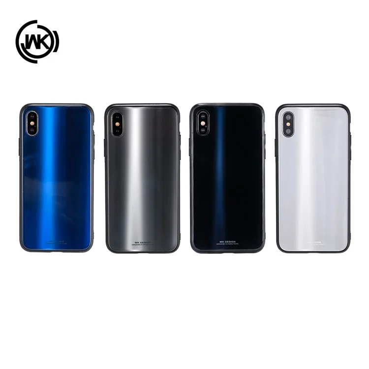 WK Polaris Series Glass + TPU Hybrid Slim Cover for iPhone X/10 5.8 Inch - Silver