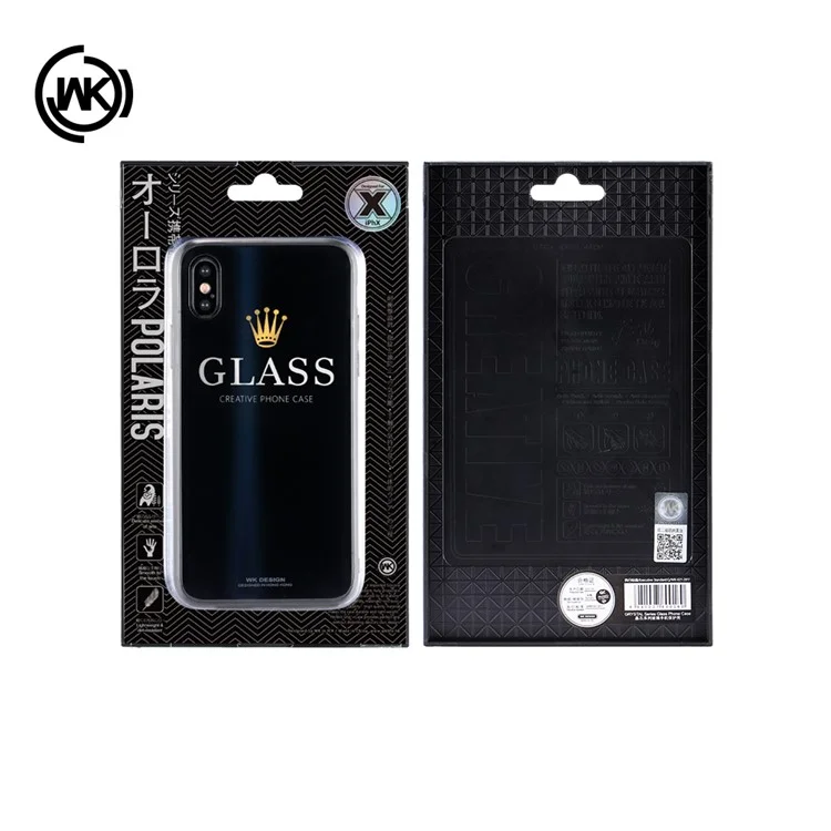 WK Polaris Series Glass + TPU Hybrid Slim Cover for iPhone X/10 5.8 Inch - Silver