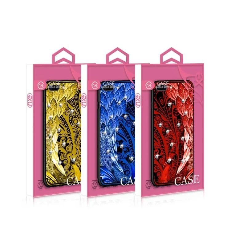 10Pcs/Set NXE Unique Series Diamond Peacock TPU Back Case for iPhone 8 Plus / 7 Plus - Red