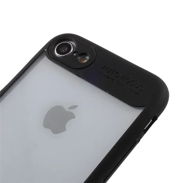 TPU Frame + Transparent Acrylic Back Hybrid Case for iPhone 8/7 4.7 inch - Black