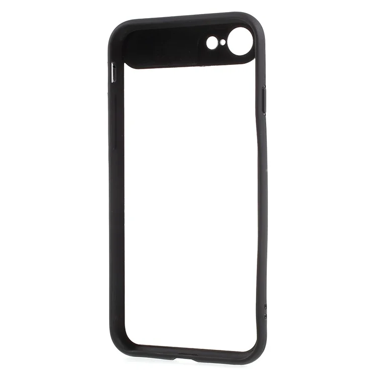 TPU Frame + Transparent Acrylic Back Hybrid Case for iPhone 8/7 4.7 inch - Black