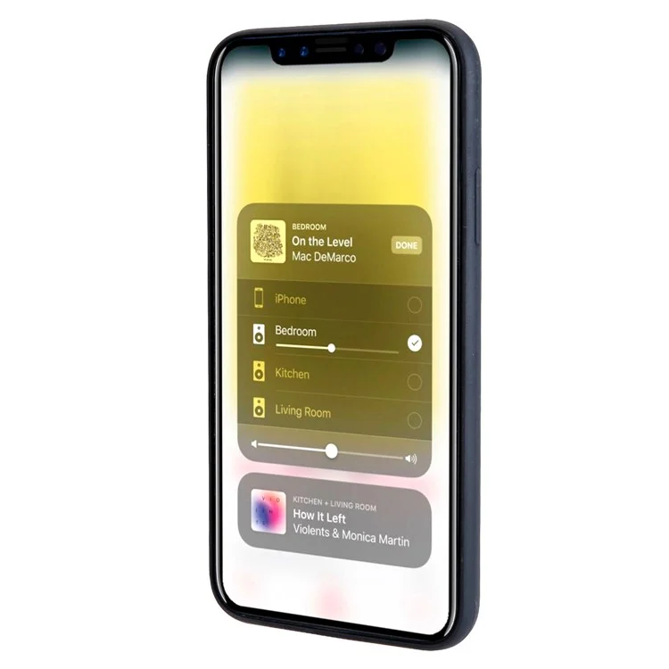 Kickstand Card Holder Leather Coated TPU Case Built-in Magnetic Sheet for iPhone X - Black