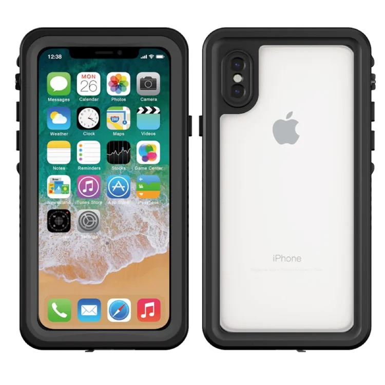 Underwater Waterproof PC+TPU Shell for iPhone X - Red