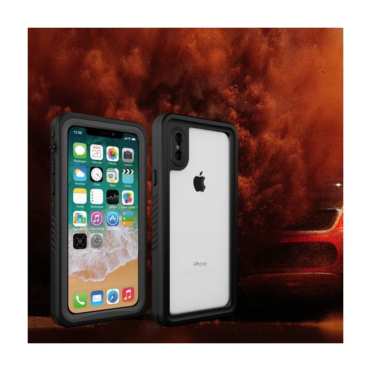 Underwater Waterproof PC+TPU Shell for iPhone X - Red