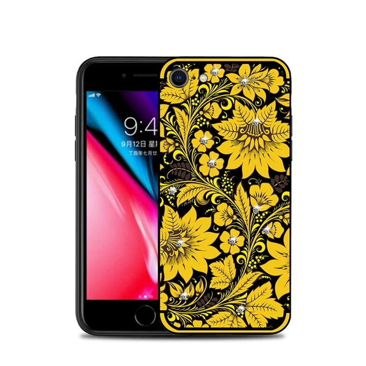 10Pcs/Set NXE Rhinestine Autumn Pattern TPU Back Case for iPhone 8 / 7 4.7-inch - Style A