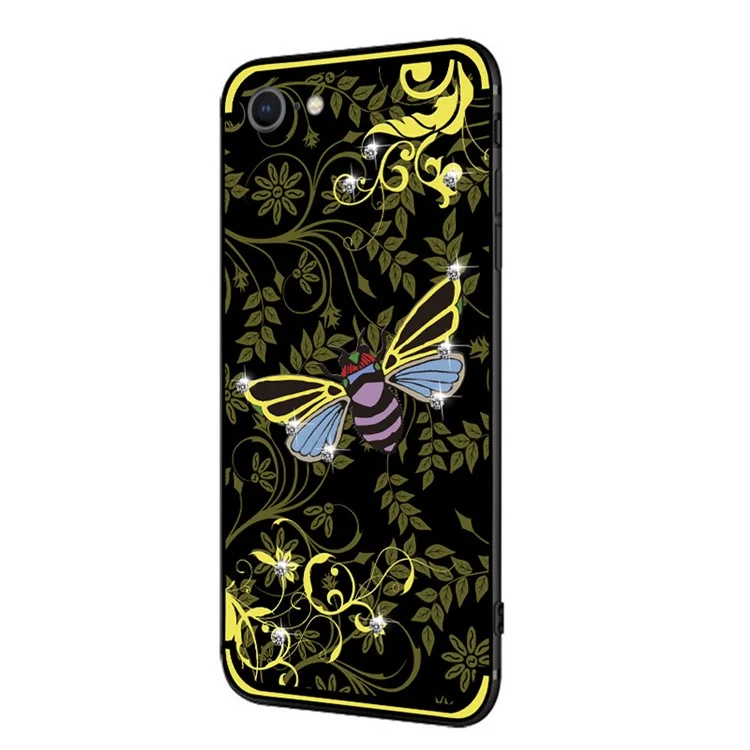 10Pcs/Set NXE Insect Pattern Diamante TPU Mobile Case for iPhone 8 / 7 4.7 inch - Yellow Bee