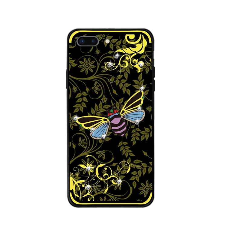 10PCS/Set NXE Insect Pattern Diamante TPU Case for iPhone 8 Plus / 7 Plus - Yellow Bee