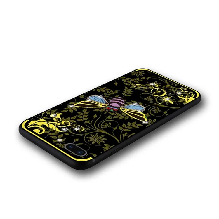 10PCS/Set NXE Insect Pattern Diamante TPU Case for iPhone 8 Plus / 7 Plus - Yellow Bee