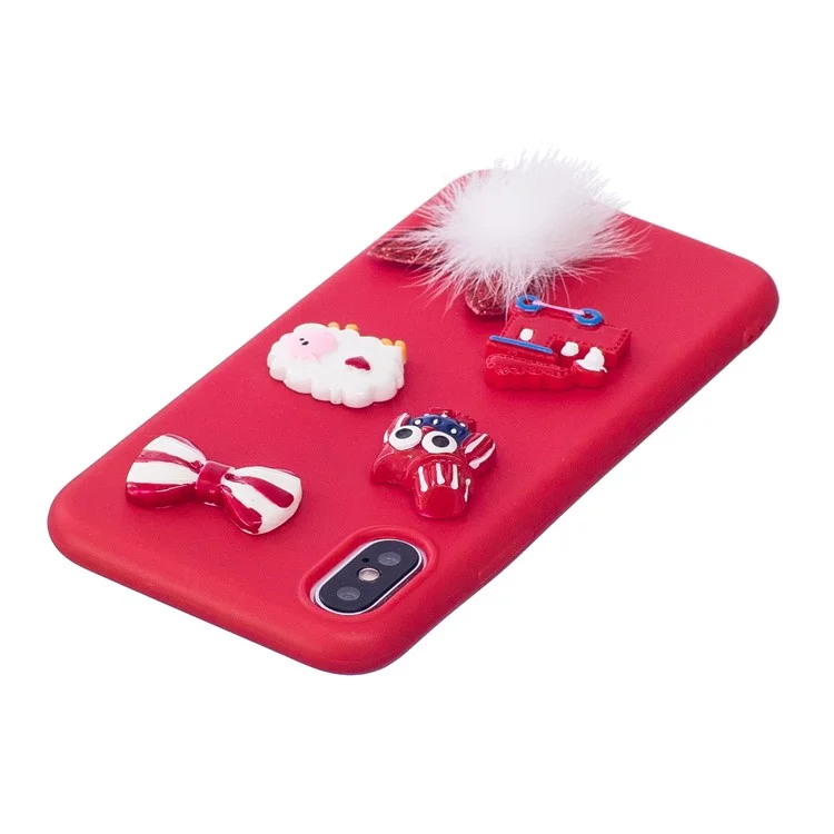 Cute Christmas Theme 3D Figure Patterned TPU Case for iPhone X - Sheep
