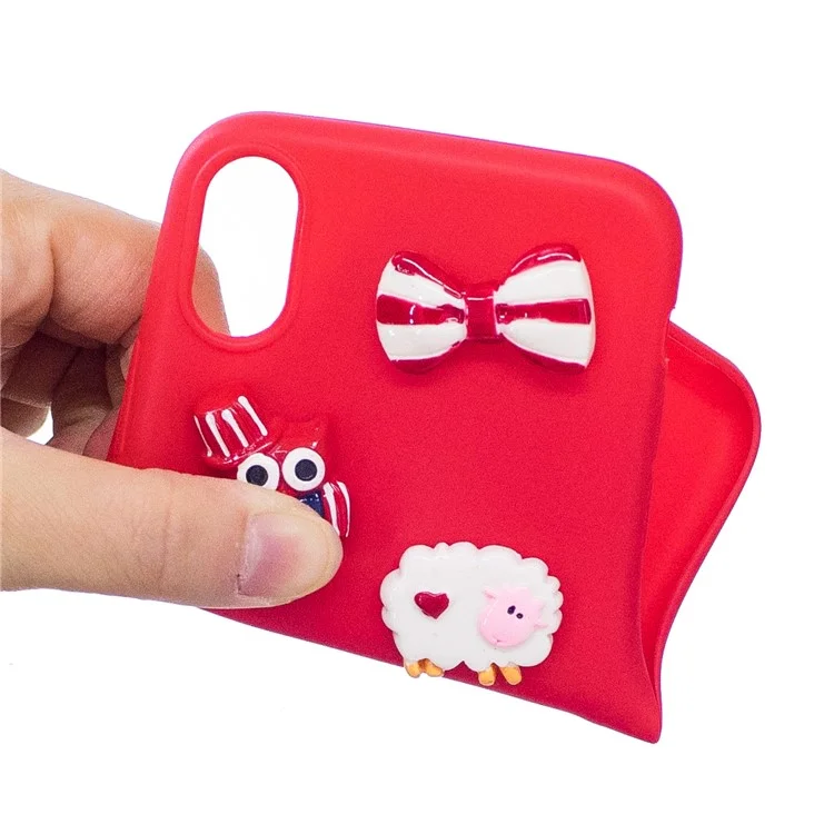 Cute Christmas Theme 3D Figure Patterned TPU Case for iPhone X - Sheep