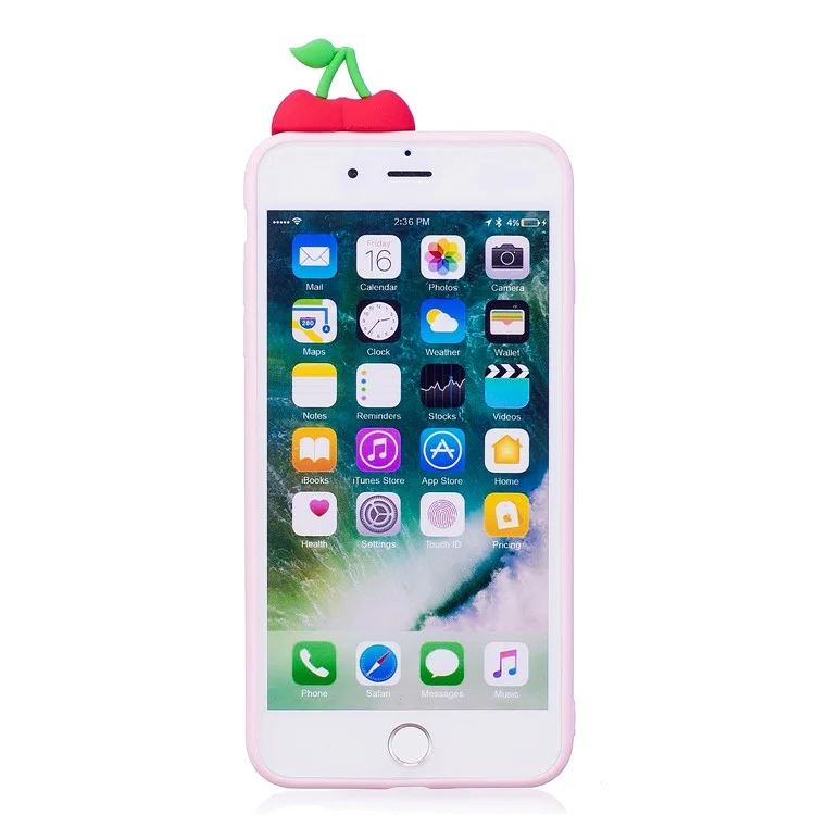 Cute 3D Figure Patterned TPU Cover Case for iPhone 8 Plus / 7 Plus 5.5 inch - Cherry