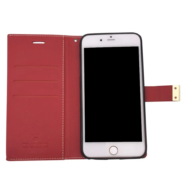 MOLAN CANO Wallet Stand Leather Protective Cover for iPhone 6s / 6 - Red