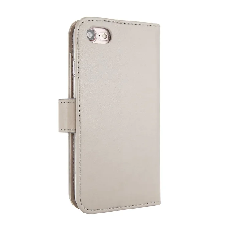 Imprint Plant and Butterfly Pattern Wallet Stand Leather Case for iPhone 8 / 7 4.7 inch - Grey