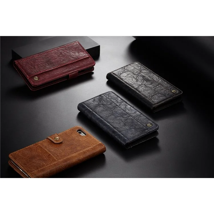 CASEME Vintage Style Wallet PU Leather Phone Case for iPhone 5 / 5s / SE - Black
