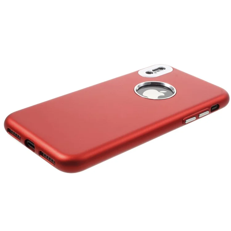 G-CASE Elegant Series Rubberized TPU Gel Cover for iPhone X/Ten 5.8 inch - Red