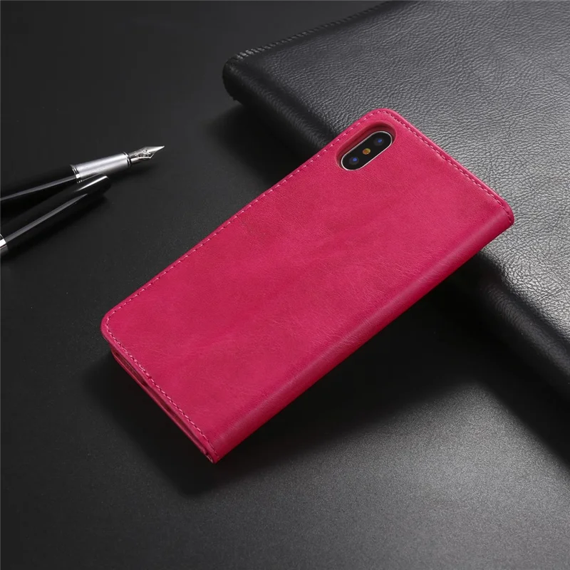 LC.IMEEKE Wallet Stand Leather Case Accessory for iPhone X/10 - Rose