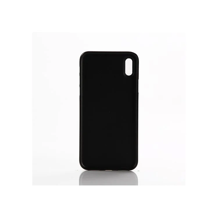 Carbon Fiber Texture Soft TPU Back Cover for iPhone X - Black