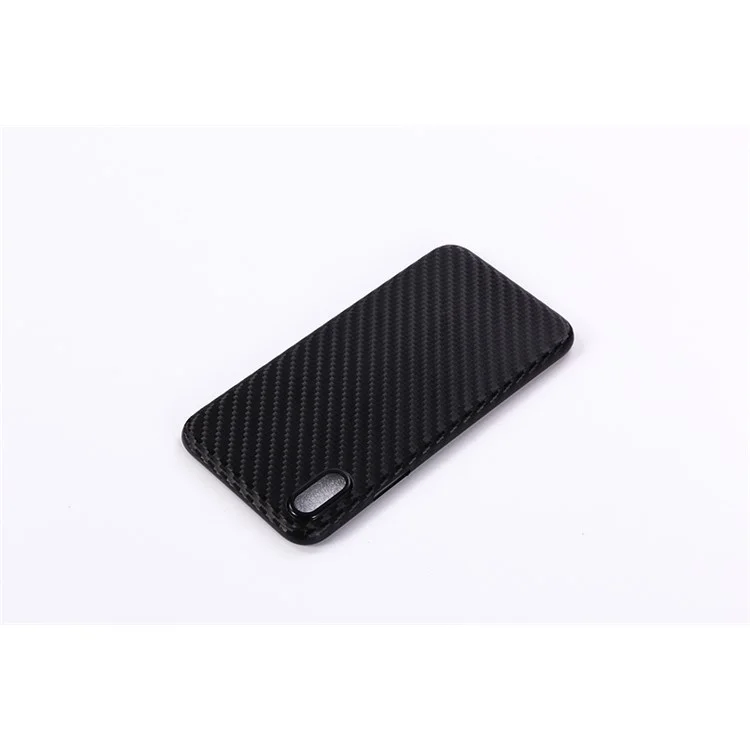 Carbon Fiber Texture Soft TPU Back Cover for iPhone X - Black