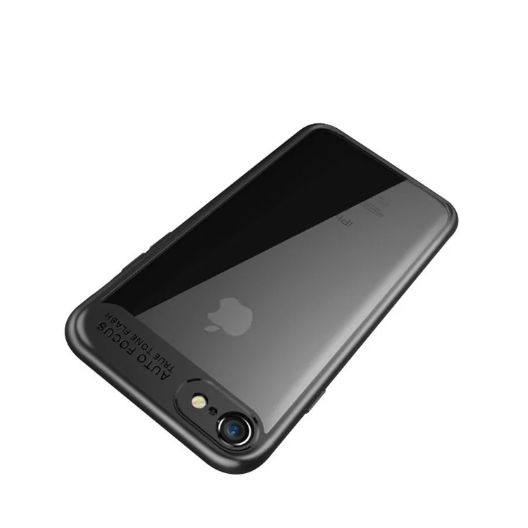 NXE Grace Series Clear Acrylic Back + TPU Hybrid Mobile Case for iPhone 8 / 7 4.7 inch - Black