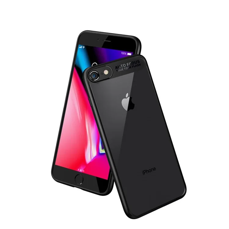 NXE Grace Series Clear Acrylic Back + TPU Hybrid Mobile Case for iPhone 8 / 7 4.7 inch - Black